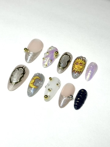 Sun and Moon nail set
